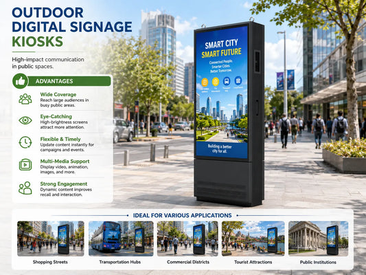 Outdoor Digital Signage Kiosk - Weatherproof Advertising Display for Outdoor Use