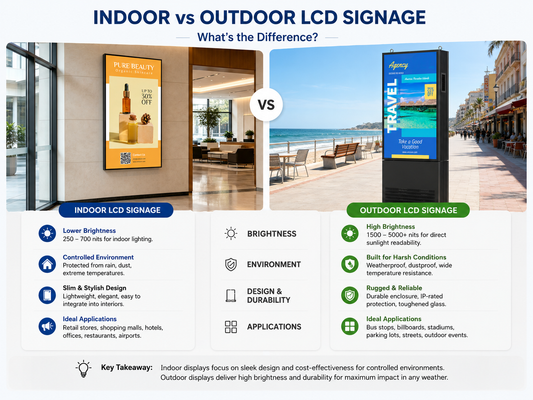Indoor vs Outdoor Digital Signage: What's the Difference?