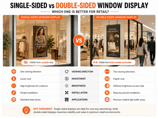 Single-Sided vs Double-Sided Window Display Guide | VMision