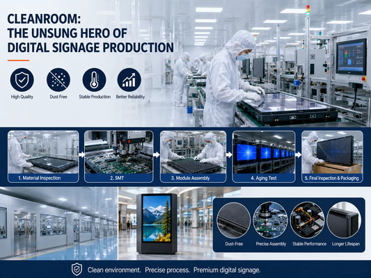 Digital Signage Manufacturing Cleanroom - Quality Control Environment for LED Display Production