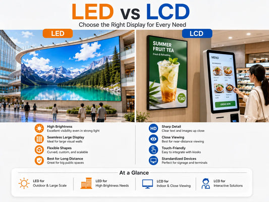LED vs LCD Digital Signage - Comparison of Advantages and Disadvantages for Business Displays