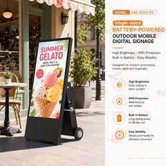 VM-ODV5-SS Outdoor Battery-Powered Mobile Digital Signage – Single-Sided