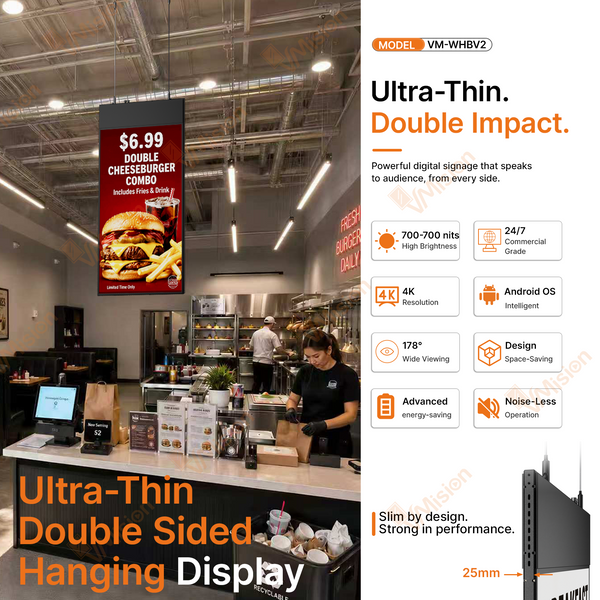 VM-WHBV2 Double-sided Hanging Digital Signage