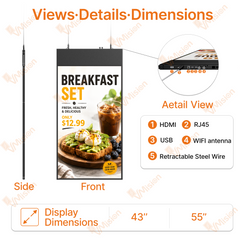 VM-WHBV2 Double-sided Hanging Digital Signage
