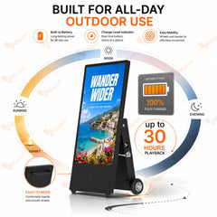 VM-ODV5-SS Outdoor Battery-Powered Mobile Digital Signage – Single-Sided