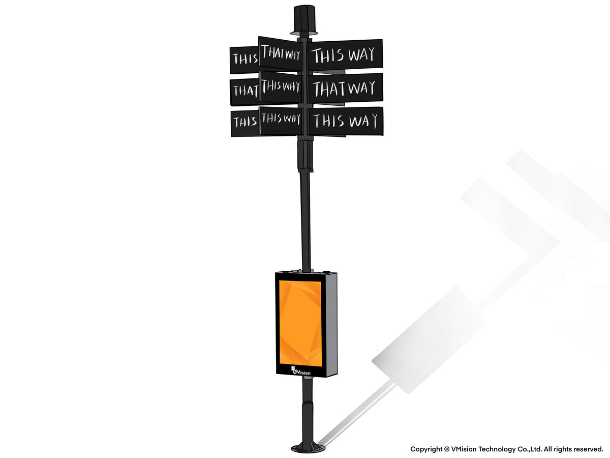 VM-ODV6 Outdoor Full Aluminum Light Pole Digital Signage